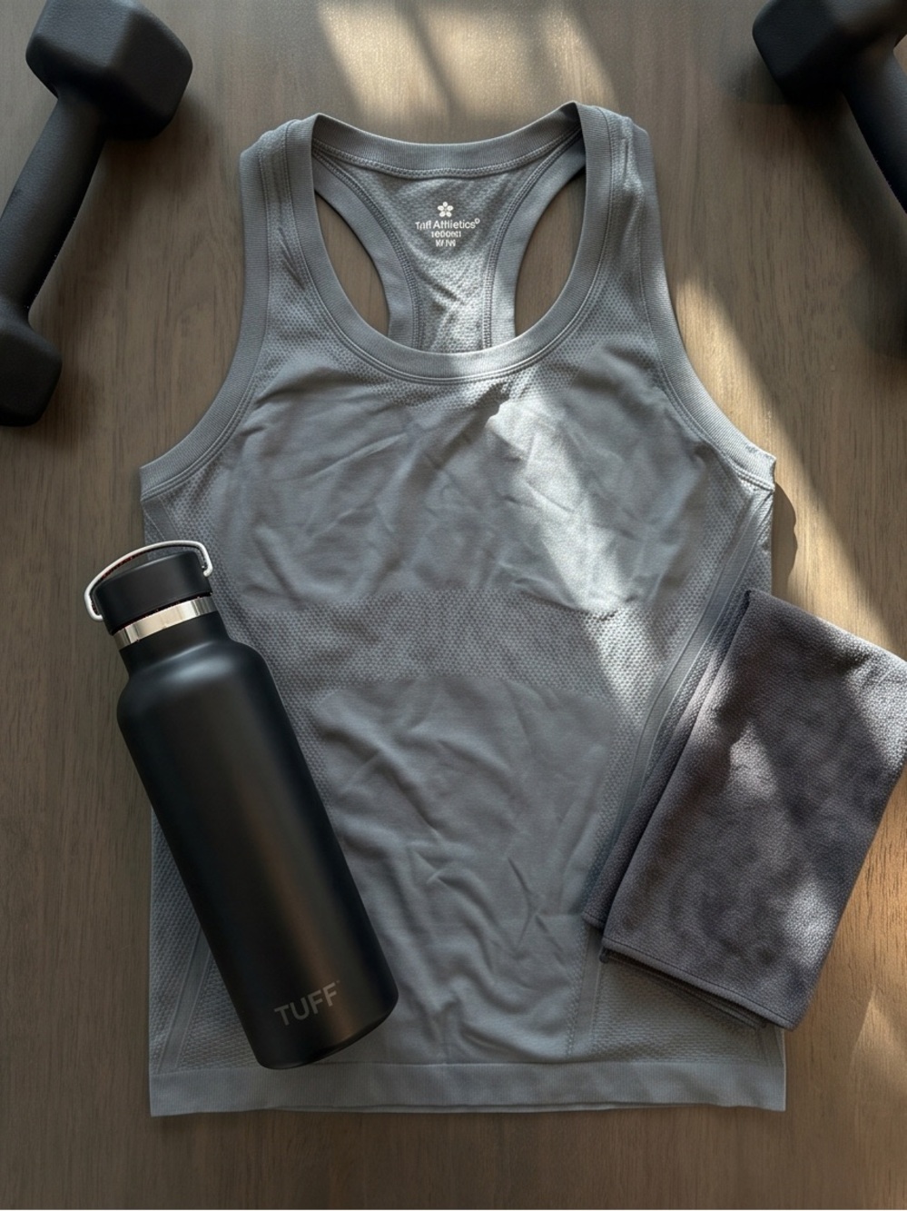 Tuff Athletics Black, Gray and White Layering Tank Set